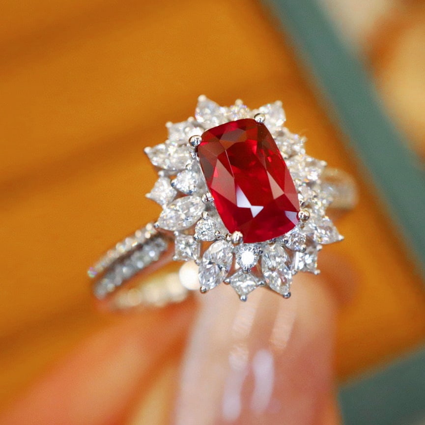 14k Gold 1.60 Ctw Natural Ruby & Diamond Ring - 2