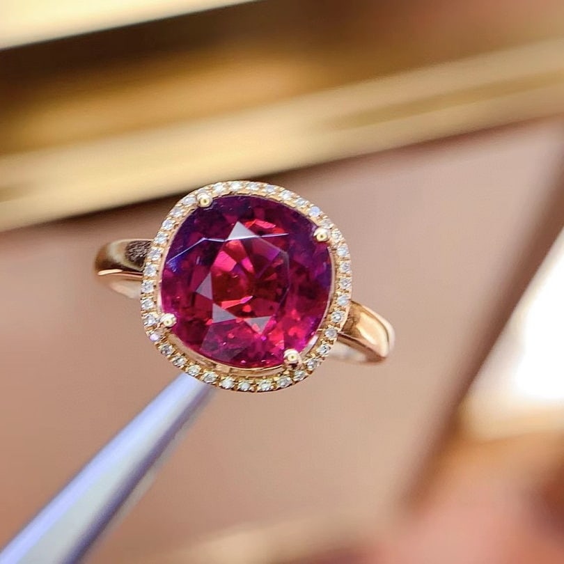 14k Gold 4.3 Ct Natural Tourmaline & Diamond Ring - 3