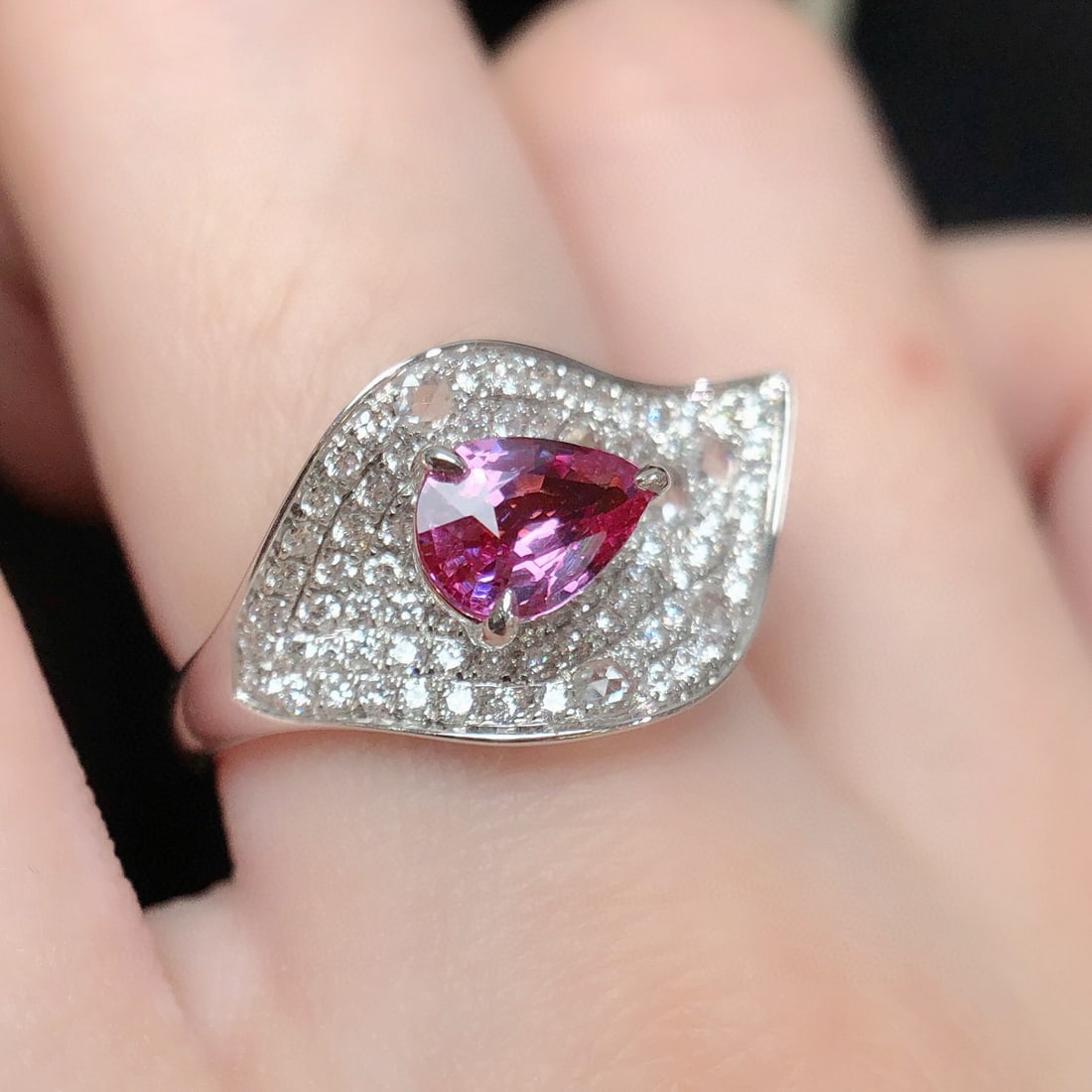 14k Gold 1.92 Ctw Natural Padparadscha Sapphire & Diamond Ring - 5