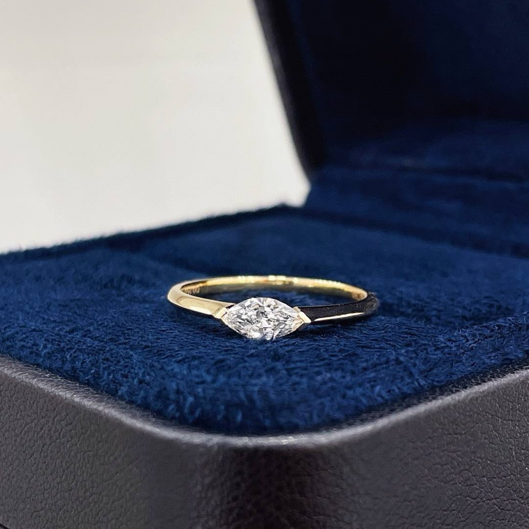 14k Gold 0.35 Ct Natural H Diamond Ring: Ref:230940190 // gold content:14k gold // ring size:7. 25us // // main gemstone:diamond // shape:marquise // carat weight:0. 35ct // clarity grade:vs-si // color:h // treatment:natural //