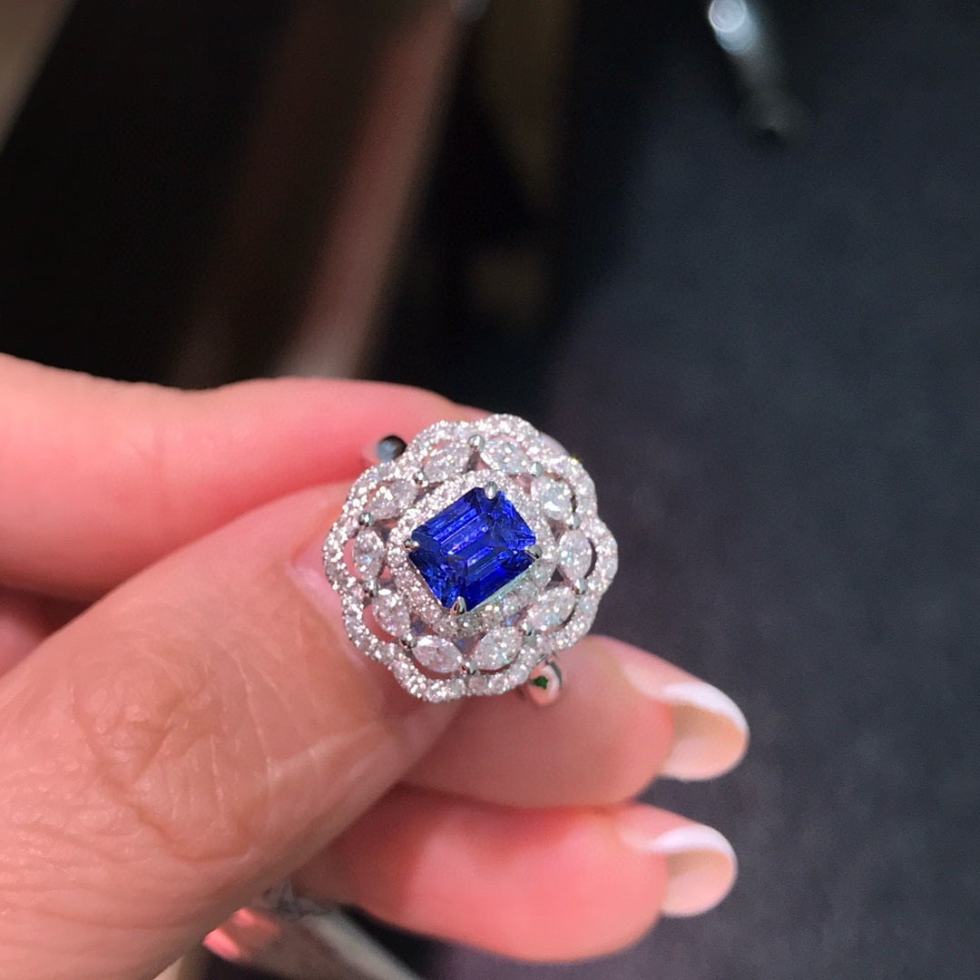 14k Gold 2.28 Ctw Natural Sapphire & Diamond Ring/pendant( Without Chain ) - 3