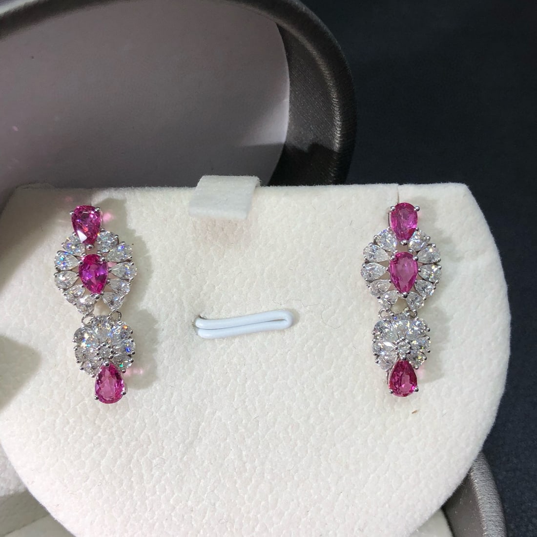 14k Gold 2.79 Ctw Natural Ruby & Diamond Earrings - 6