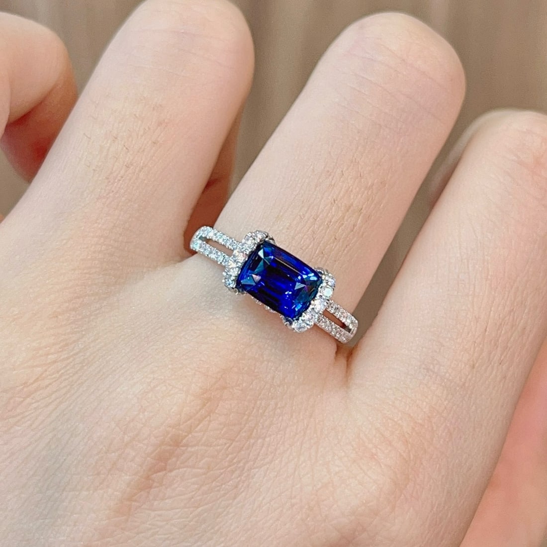 14k Gold 2.05 Ctw Natural Sapphire & Diamond Ring - 2