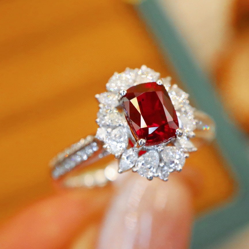 14k Gold 1.52 Ctw Natural Ruby & Diamond Ring - 3