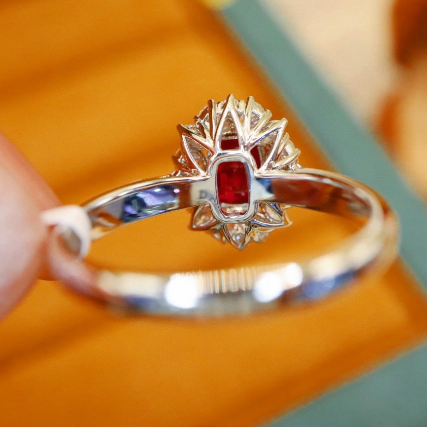 14k Gold 1.52 Ctw Natural Ruby & Diamond Ring - 4