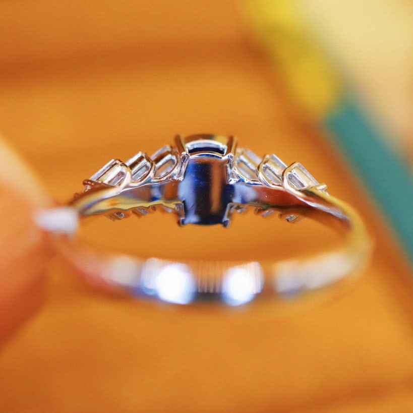 14k Gold 1.57 Ctw Natural Sapphire & Diamond Ring - 4