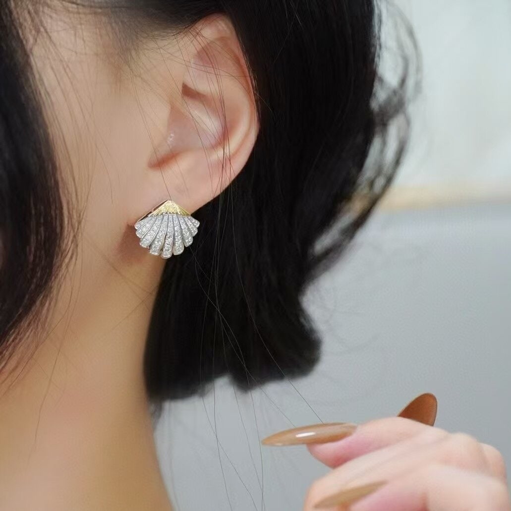 14k Gold 0.8 Ct Natural H Diamond Earrings - 3