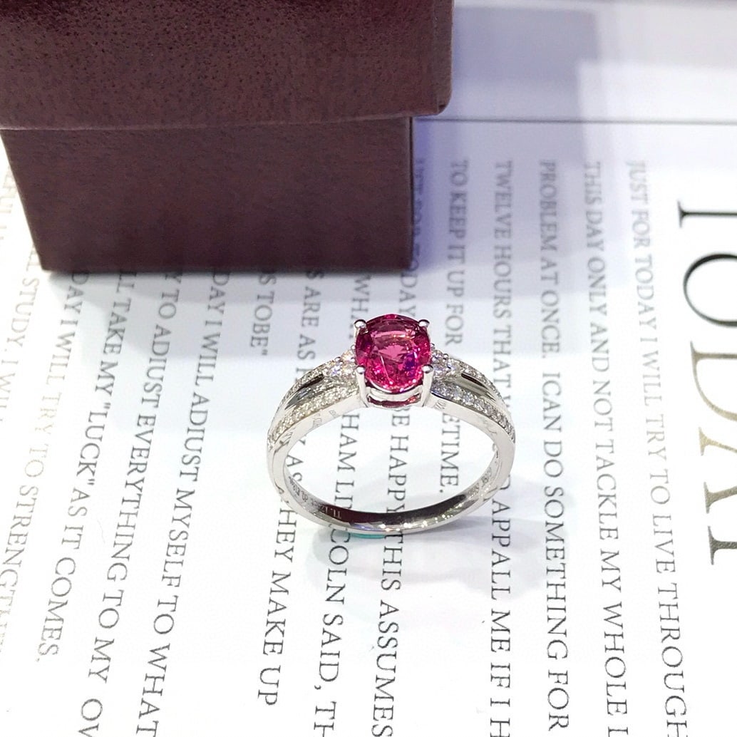 14k Gold 1.34 Ctw Natural Tourmaline & Diamond Ring - 6