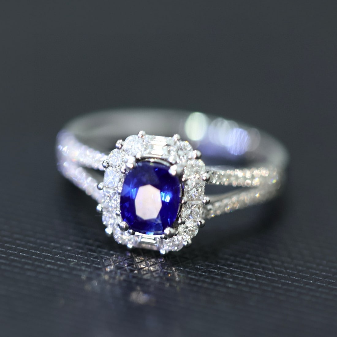 14k Gold 1.72 Ctw Natural Sapphire & Diamond Ring - 7