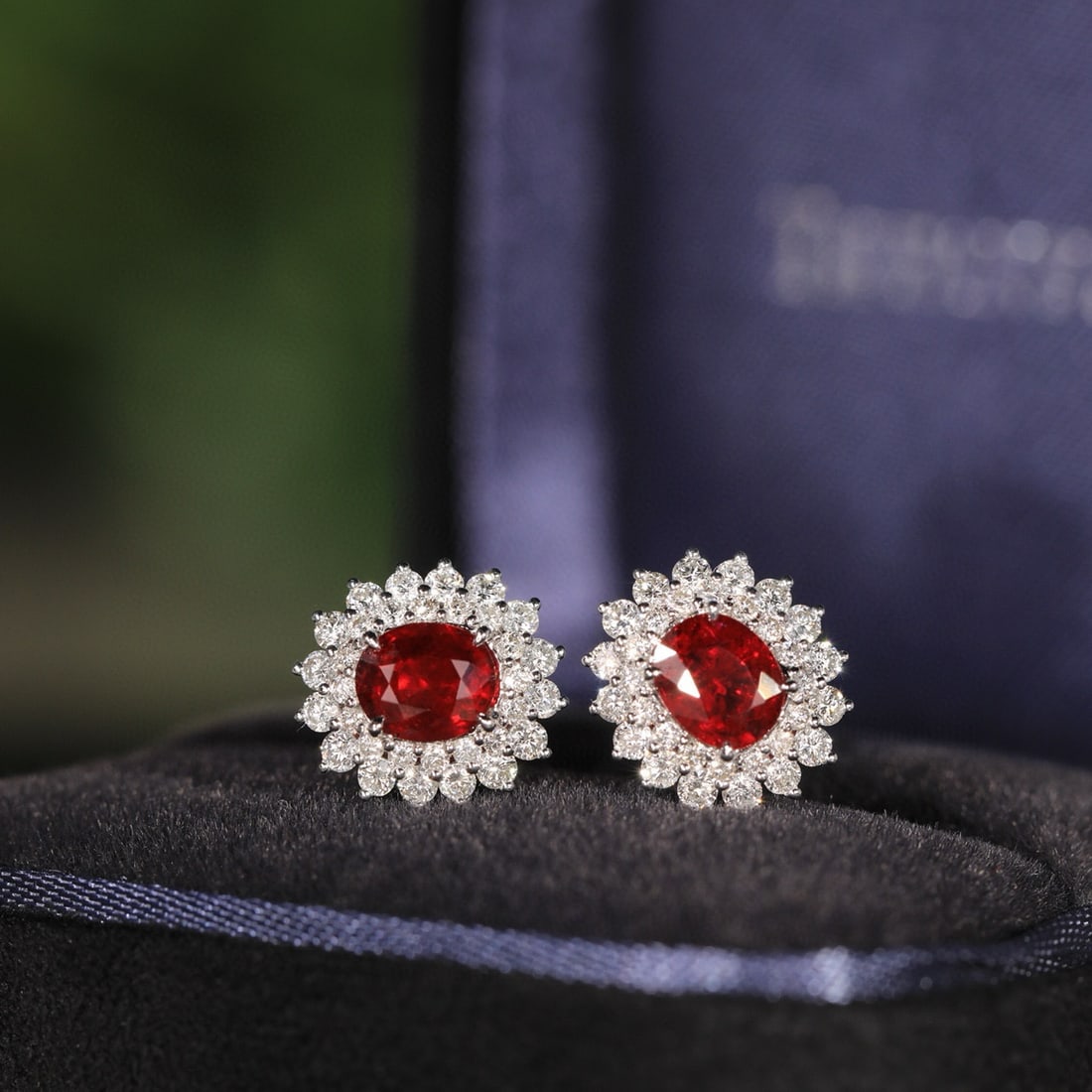 14k Gold 1.68 Ctw Natural Ruby & Diamond Earrings - 3