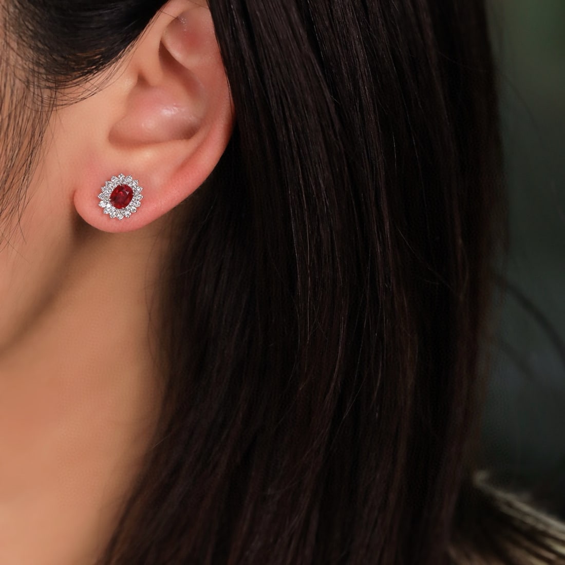 14k Gold 1.68 Ctw Natural Ruby & Diamond Earrings - 4