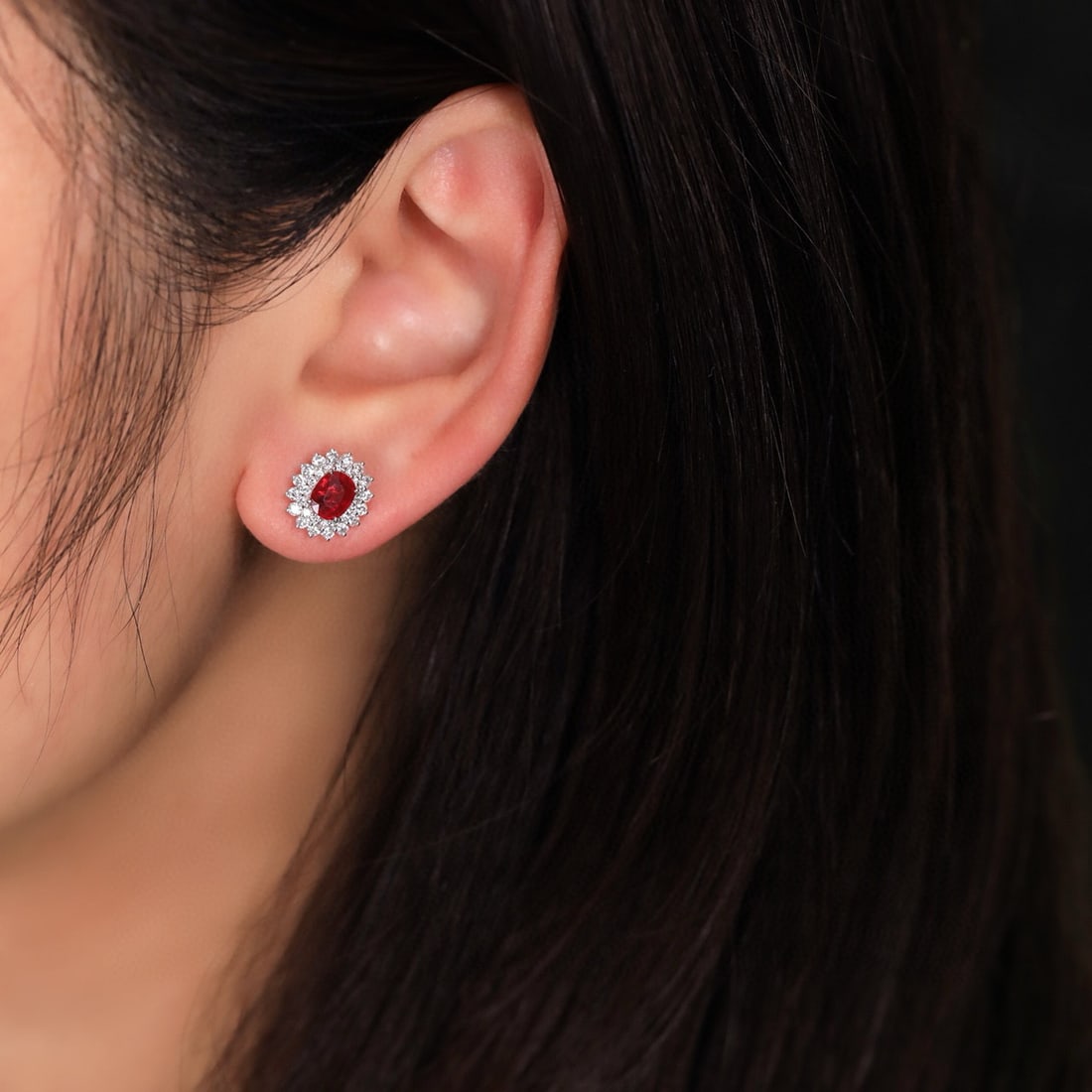 14k Gold 1.68 Ctw Natural Ruby & Diamond Earrings - 6