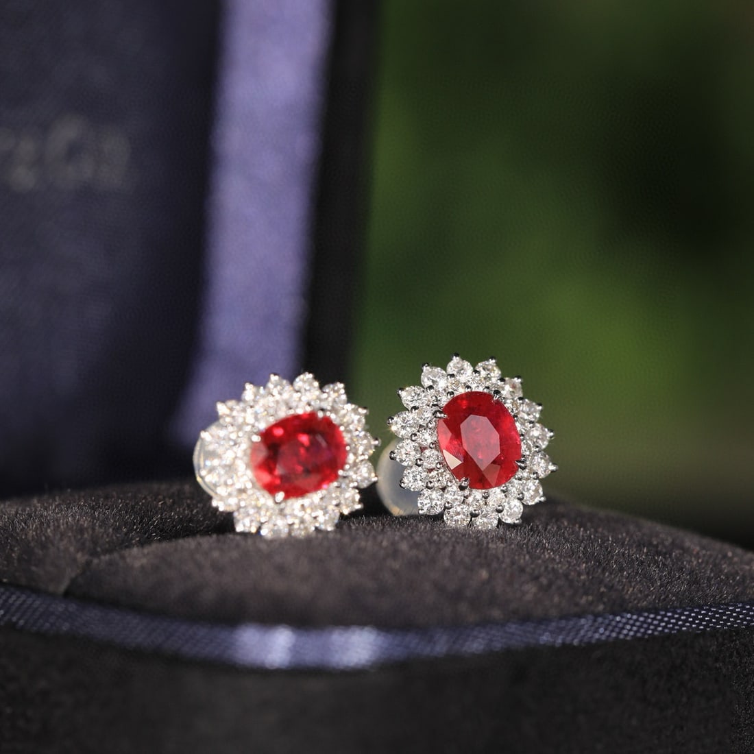 14k Gold 1.68 Ctw Natural Ruby & Diamond Earrings - 9