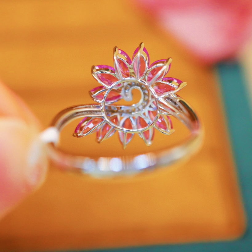 14k Gold 2.43 Ctw Natural Sapphire & Diamond Ring - 5