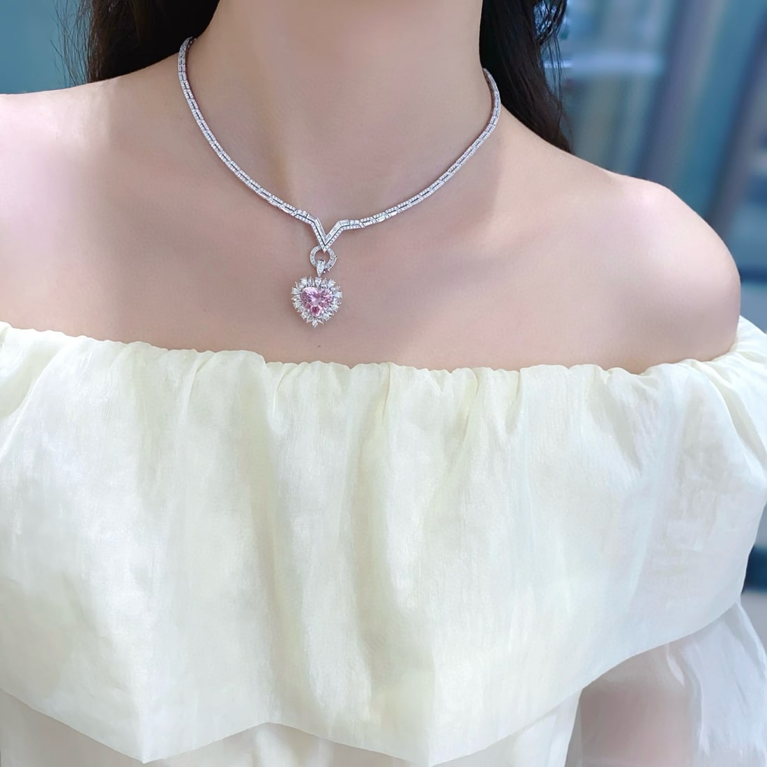 14k Gold 5.54 Ctw Natural Morganite & Diamond Ring/pendant( Without Chain ) - 3