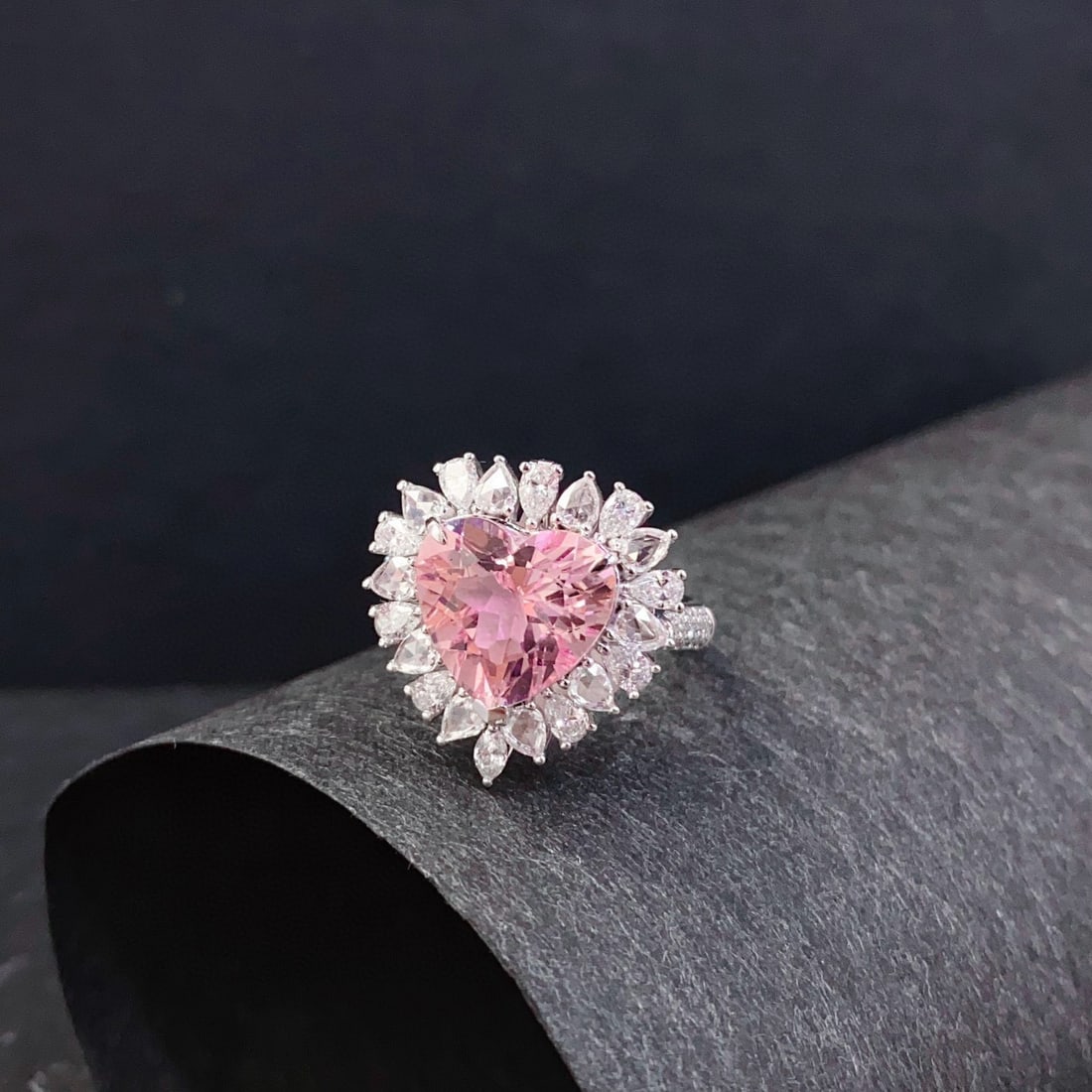 14k Gold 5.54 Ctw Natural Morganite & Diamond Ring/pendant( Without Chain ) - 5