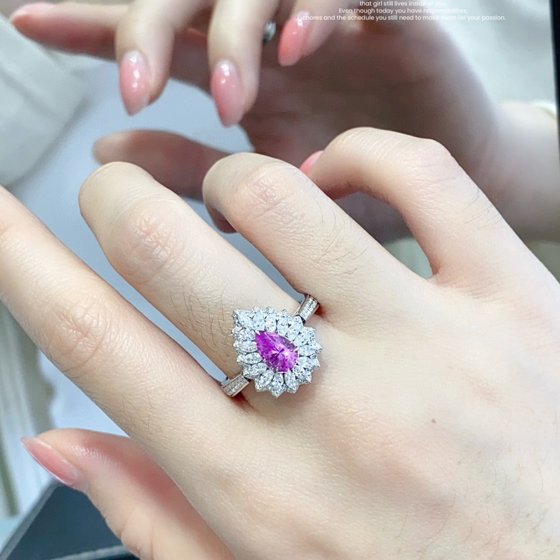 14k Gold 1.84 Ctw Natural Sapphire & Diamond Ring/pendant( Without Chain ) - 2