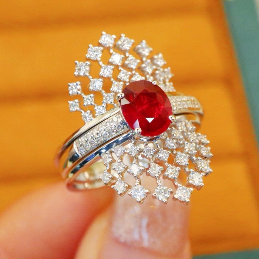 14k Gold 1.69 Ctw Natural Ruby & Diamond Ring - 2