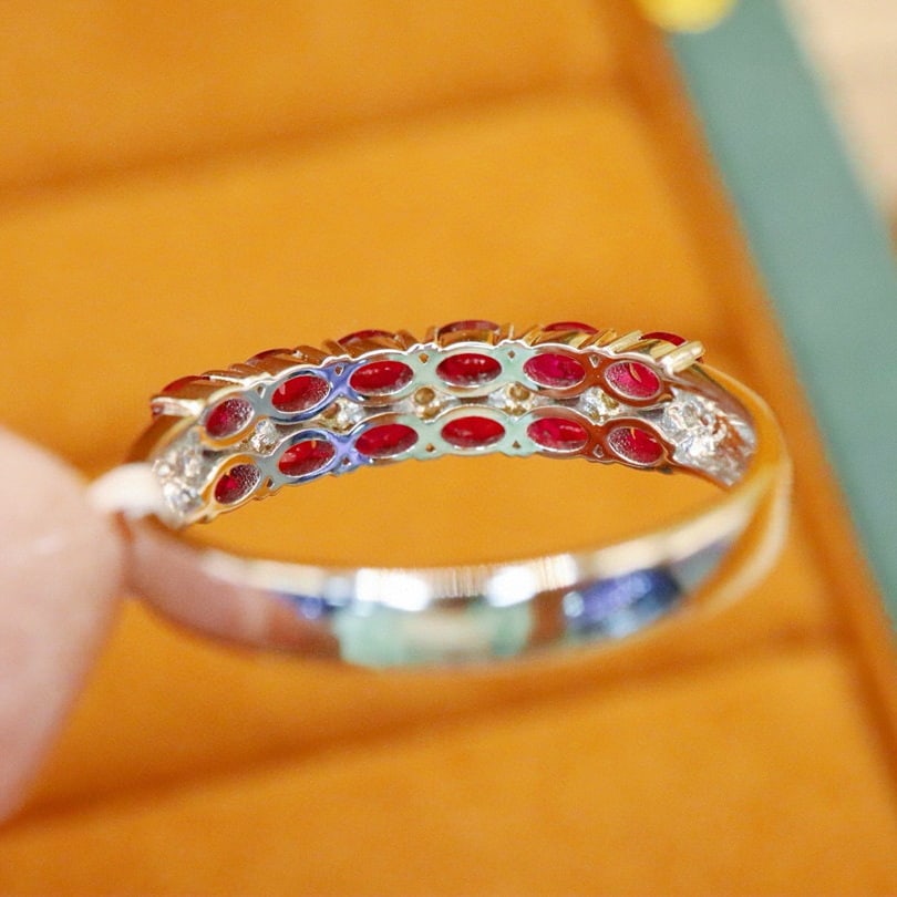 14k Gold 1.30 Ctw Vivid Red Natural Ruby & Diamond Ring - 5