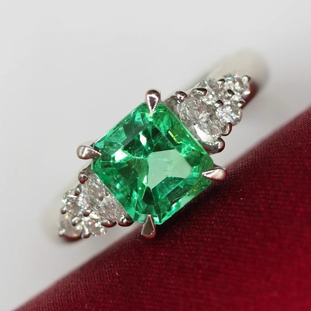 14k Gold 2.09 Ctw Natural Emerald & Diamond Ring - 5