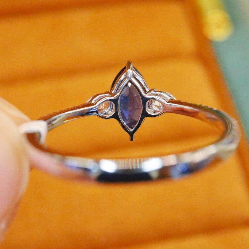 14k Gold 1.26 Ctw Natural Sapphire & Diamond Ring - 4