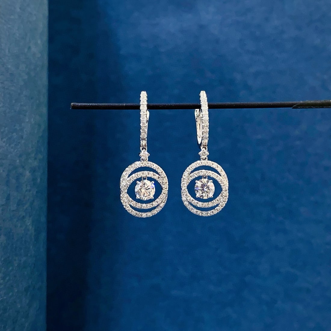 Gia Certified 14k Gold 1.12 Ctw Natural D Si1 3ex Round Diamond Earrings - 2