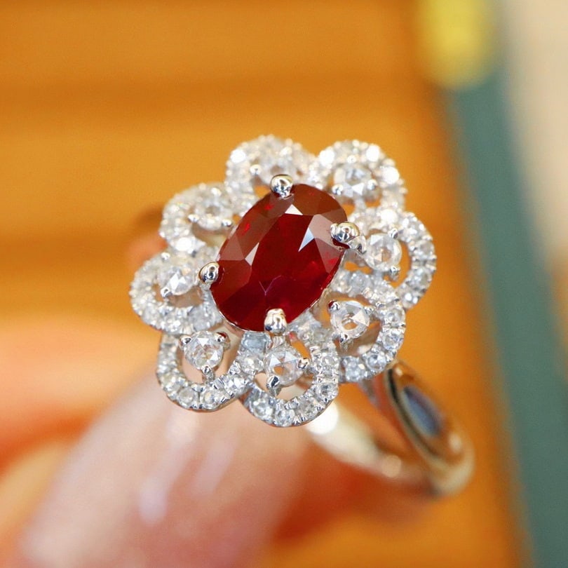 14k Gold 1.07 Ctw Natural Ruby & Diamond Ring - 3