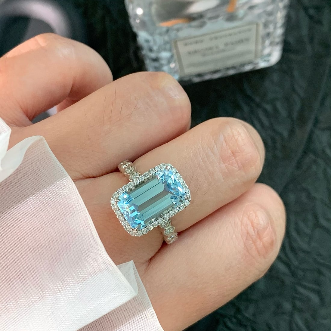 14k Gold 5.74 Ctw Natural Aquamarine & Diamond Ring - 4