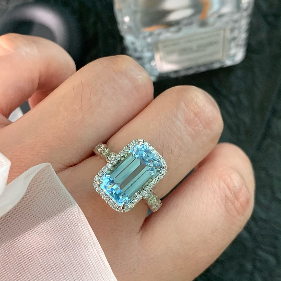 14k Gold 5.74 Ctw Natural Aquamarine & Diamond Ring - 6