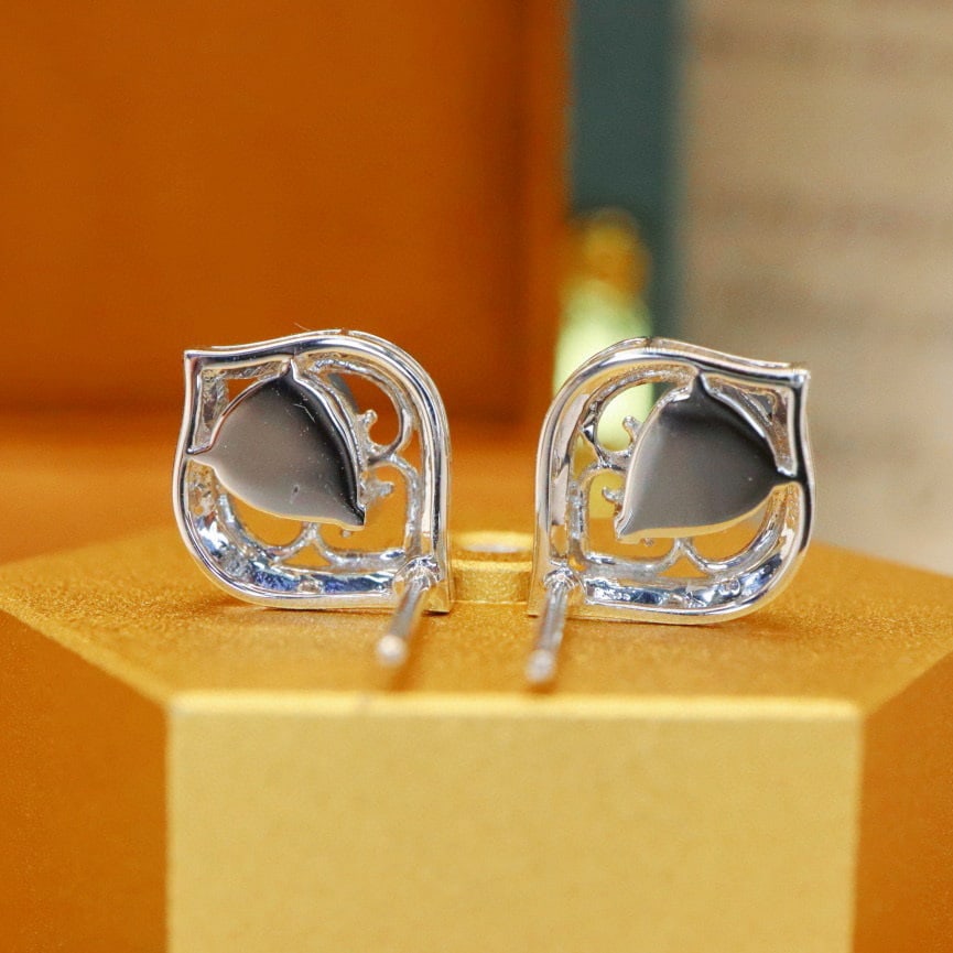 14k Gold 1.57 Ctw Natural Sapphire & Diamond Earrings - 4