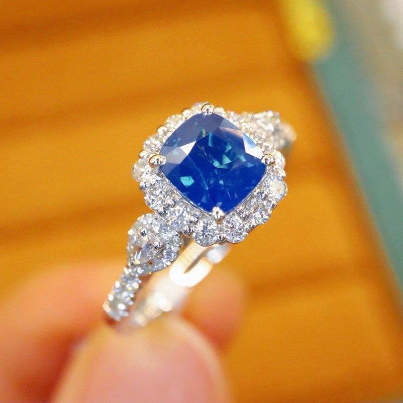 14k Gold 1.59 Ctw Natural Sapphire & Diamond Ring - 2