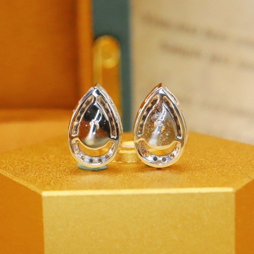 14k Gold 1.29 Ctw Natural Sapphire & Diamond Earrings - 5