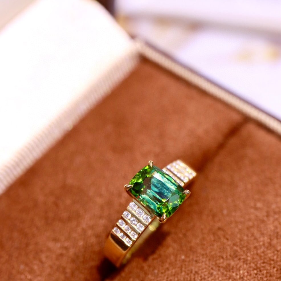 14k Gold 1.74 Ctw Natural Tourmaline & Diamond Ring - 4