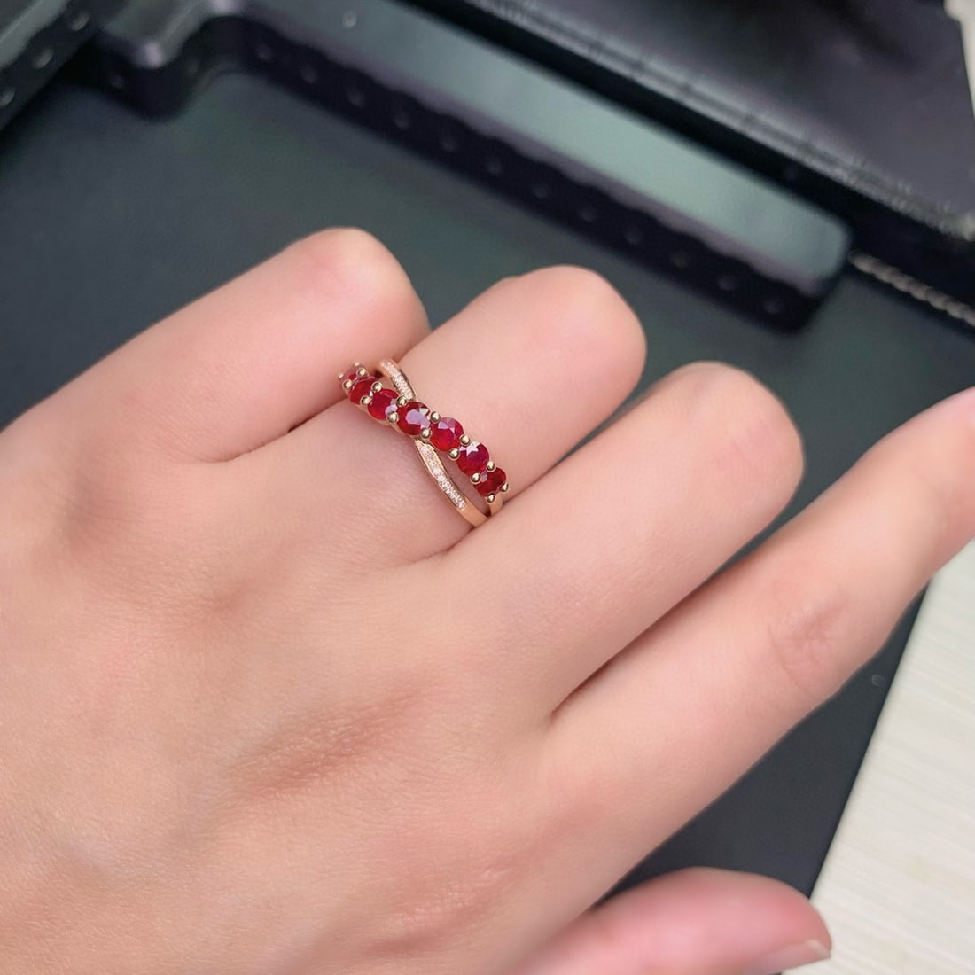 14k Gold 1.34 Ct Natural Ruby & Diamond Ring - 3