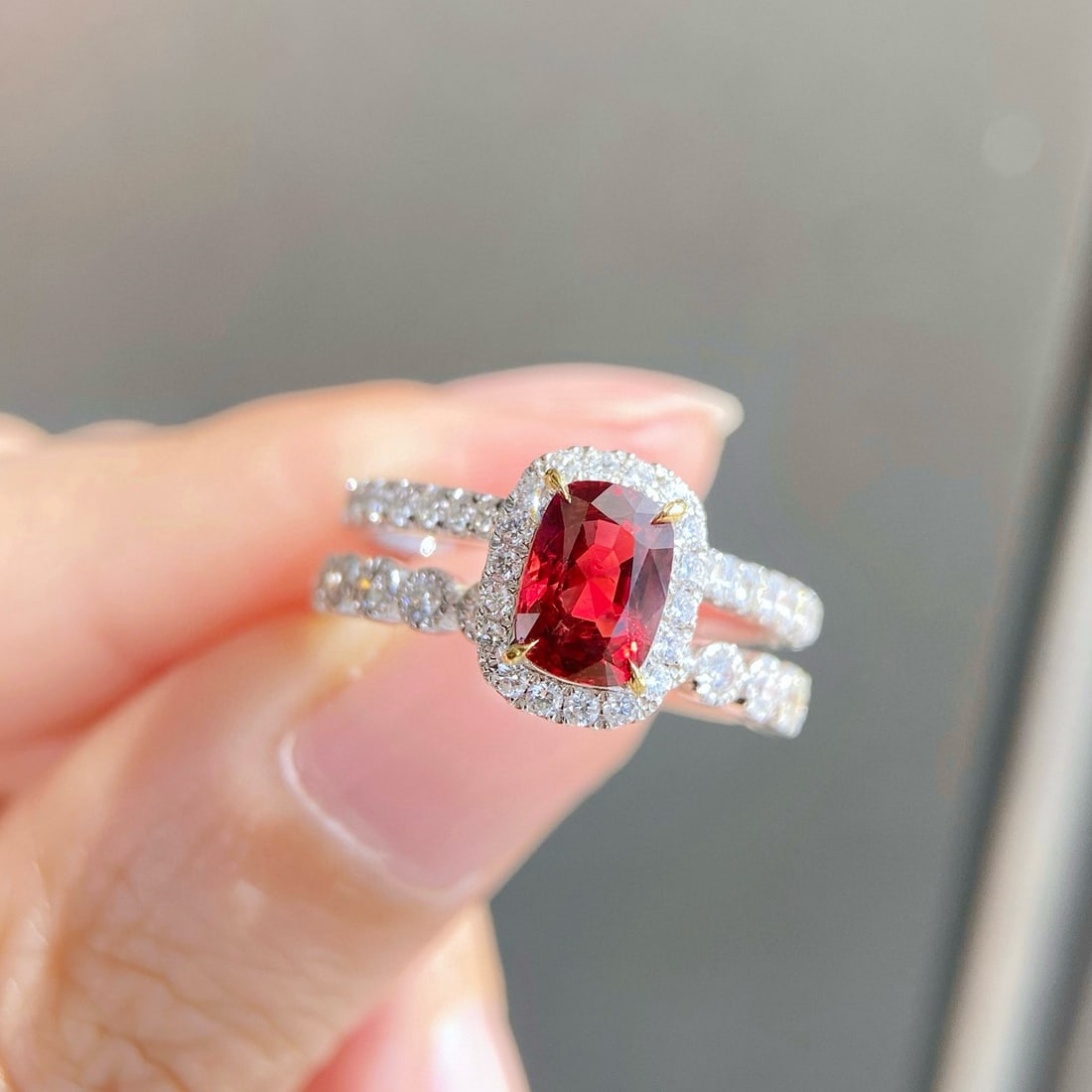 14k Gold 1.70 Ctw Natural Spinel & Diamond Ring - 3