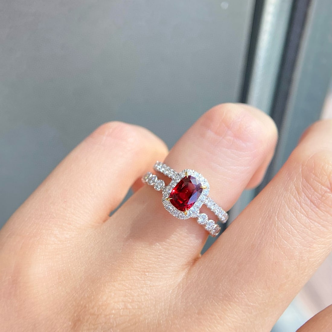 14k Gold 1.70 Ctw Natural Spinel & Diamond Ring - 5