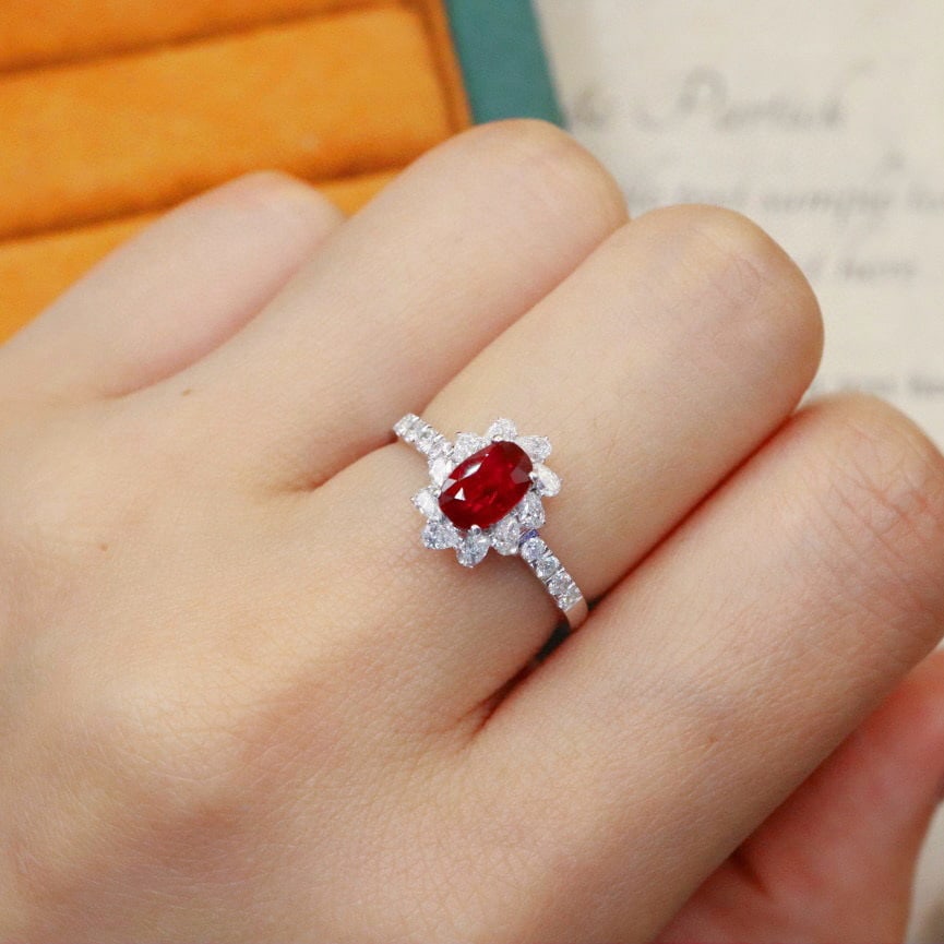 14k Gold 1.48 Ctw Natural Ruby & Diamond Ring - 5