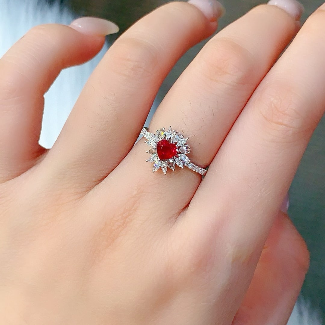 14k Gold 1.10 Ctw Natural Ruby & Diamond Ring - 3