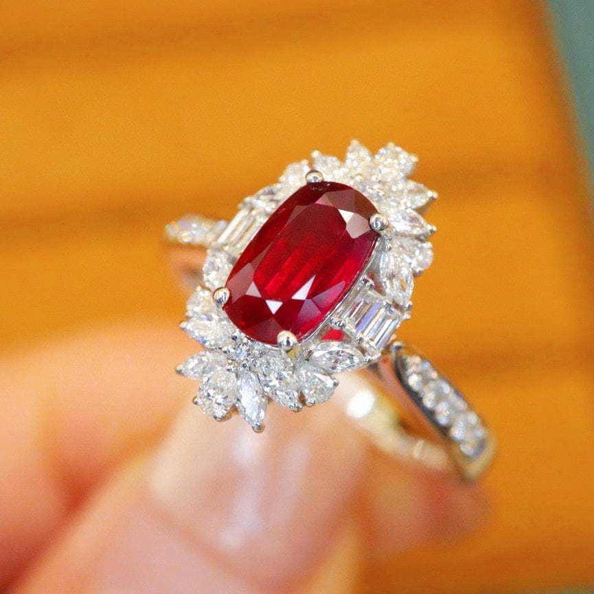 14k Gold 1.46 Ctw Natural Ruby & Diamond Ring/pendant( Without Chain ) - 3