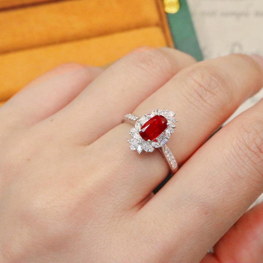 14k Gold 1.46 Ctw Natural Ruby & Diamond Ring/pendant( Without Chain ) - 7