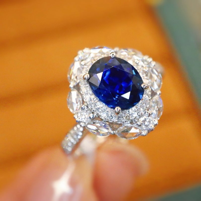 14k Gold 1.53 Ctw Natural Sapphire & Diamond Ring - 3