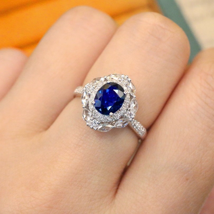 14k Gold 1.53 Ctw Natural Sapphire & Diamond Ring - 5