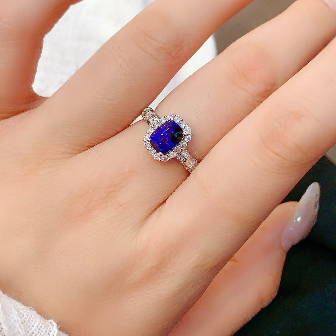 14k Gold 2.97 Ctw Natural Sapphire & Diamond Ring - 4