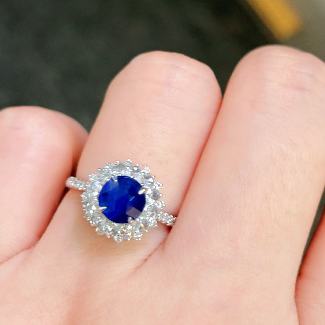 14k Gold 1.67 Ctw Natural Sapphire & Diamond Ring - 6