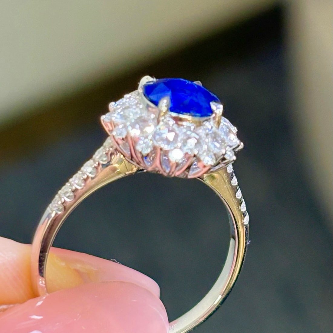 14k Gold 1.67 Ctw Natural Sapphire & Diamond Ring - 7