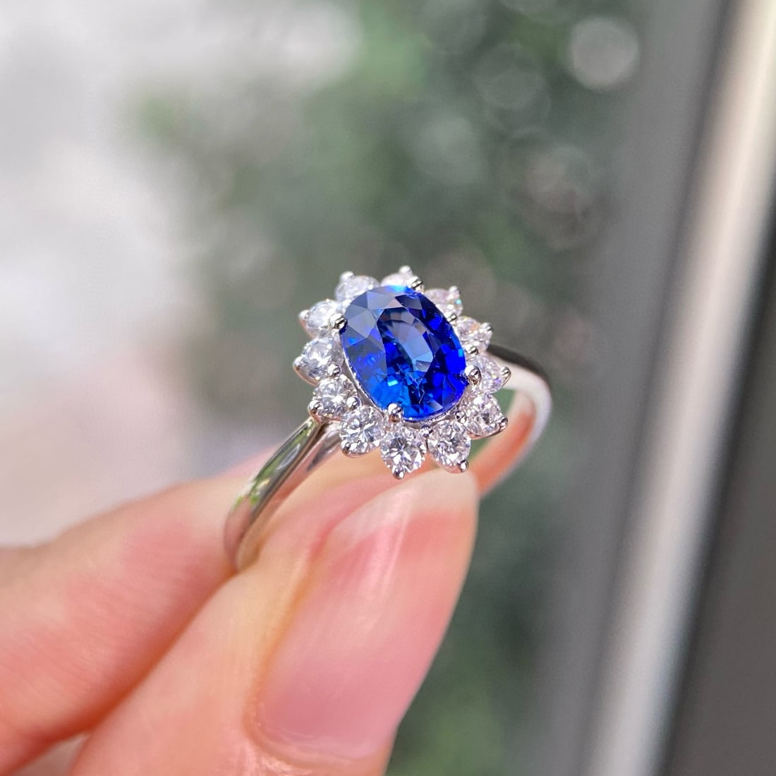 14k Gold 1.74 Ctw Natural Sapphire & Diamond Ring - 2