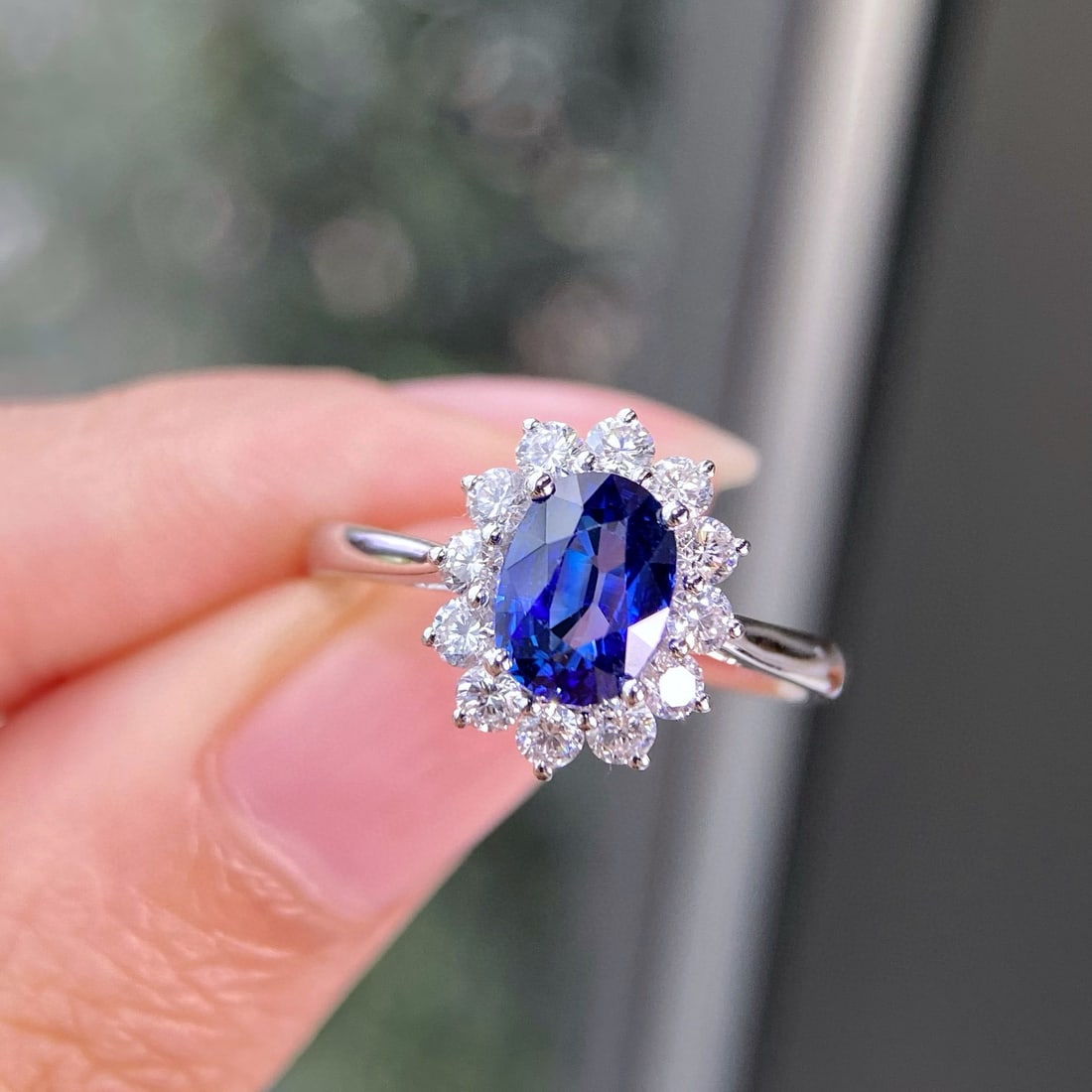 14k Gold 1.74 Ctw Natural Sapphire & Diamond Ring - 3