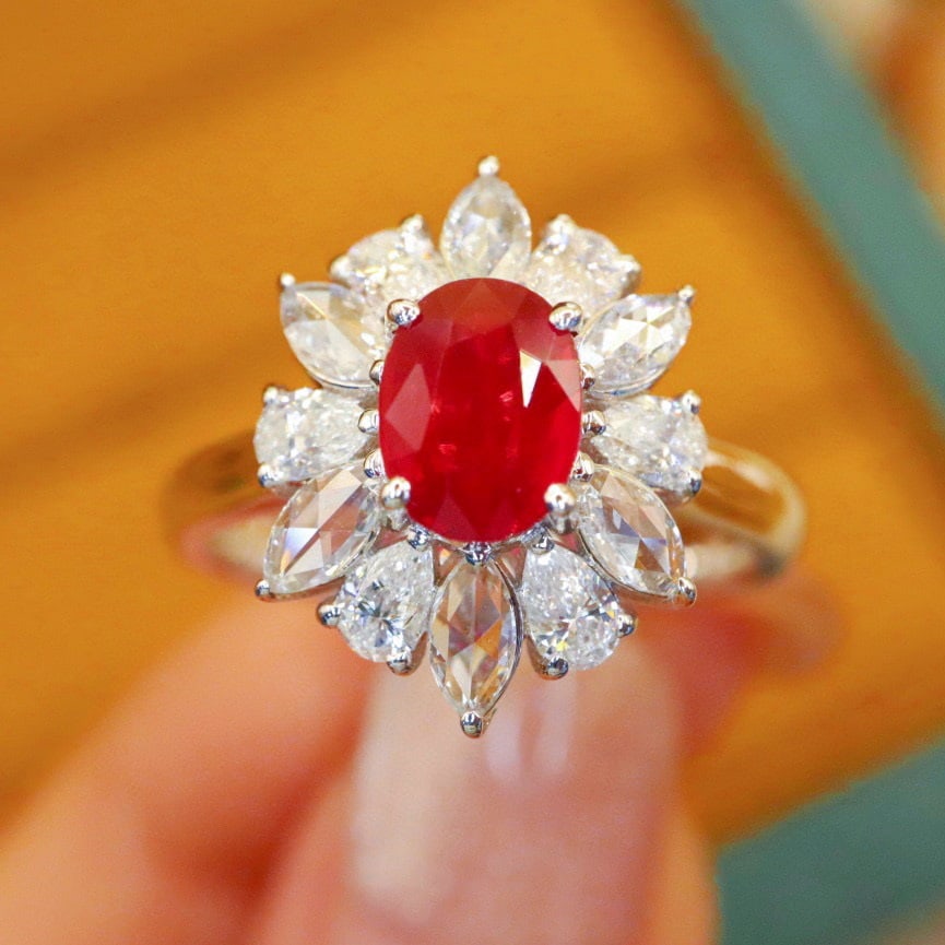 14k Gold 1.81 Ctw Natural Ruby & Diamond Ring (1 of 6)