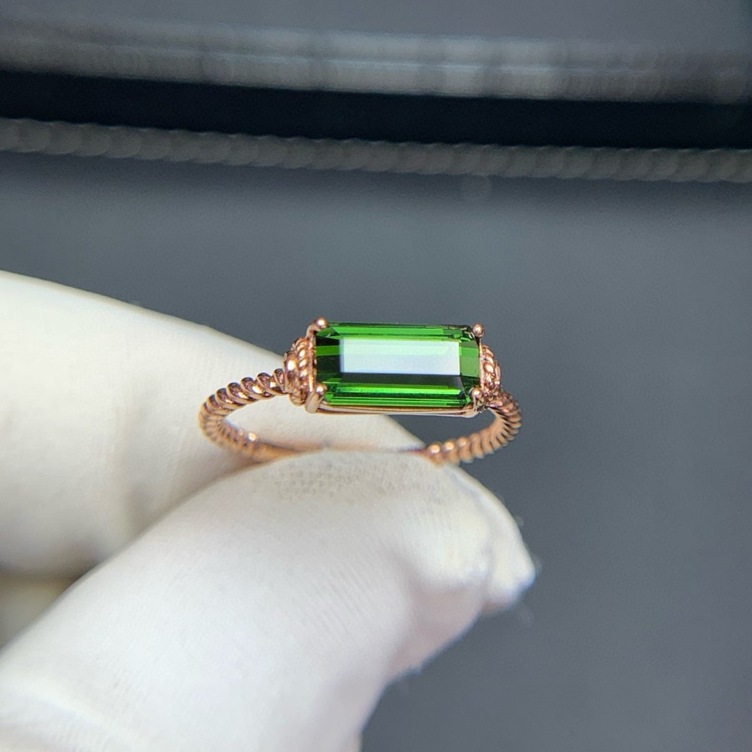 14k Gold 2.0 Ct Natural Tourmaline Ring - 7