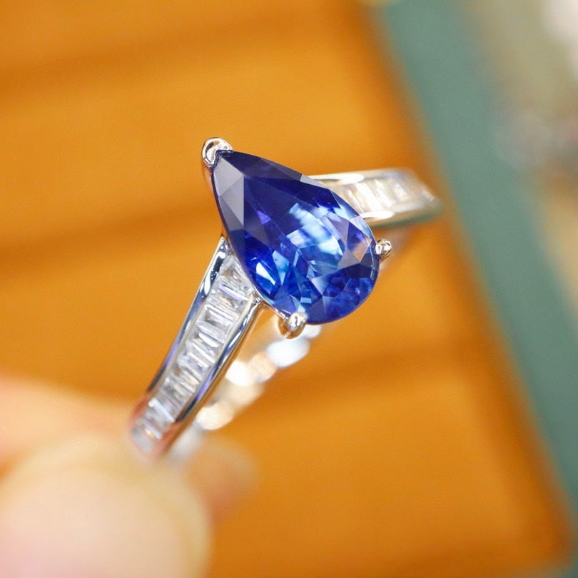 14k Gold 1.30 Ctw Natural Sapphire & Diamond Ring - 3